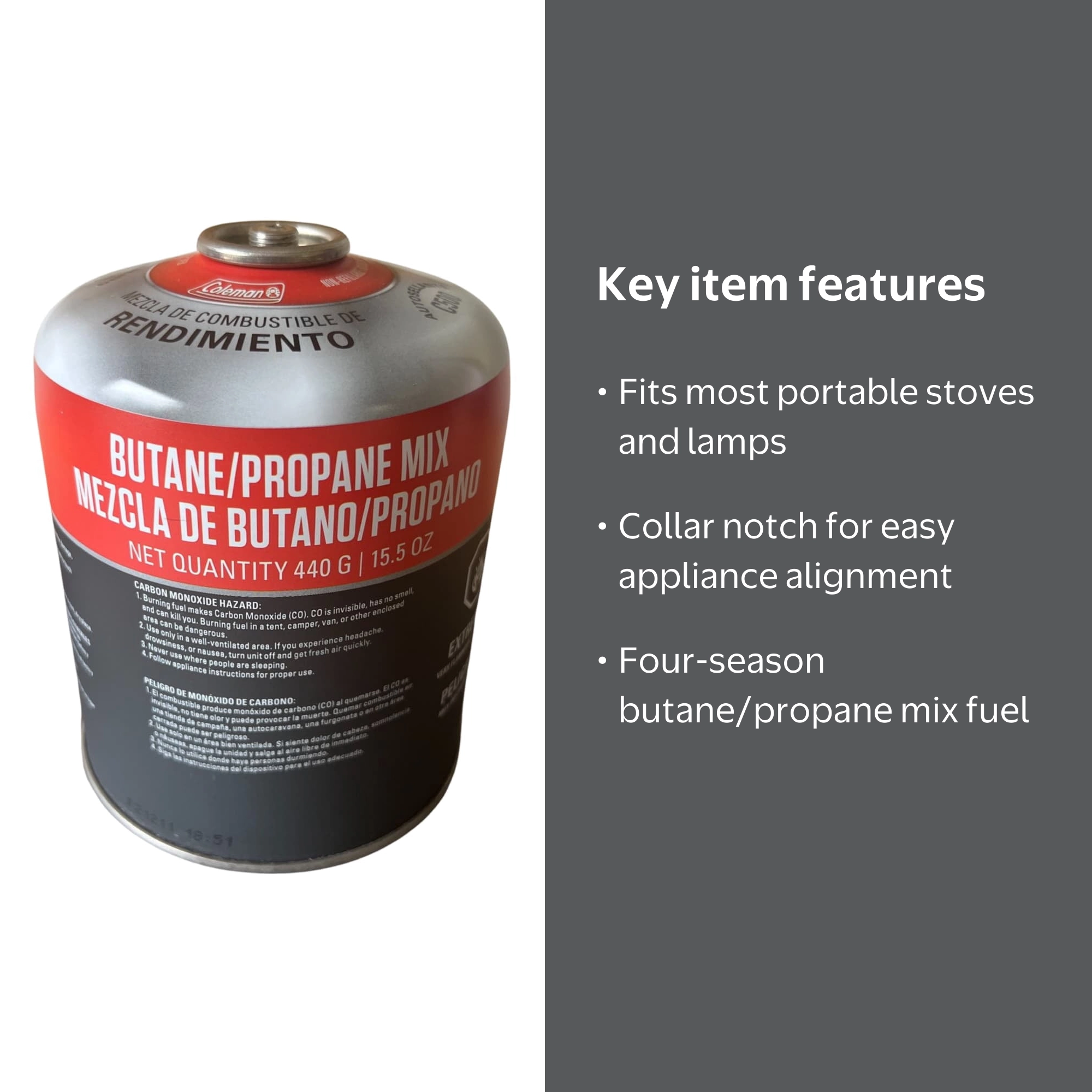 Coleman, Butane/Propane Mix Fuel, 15.5oz, Easy Connect, 500g