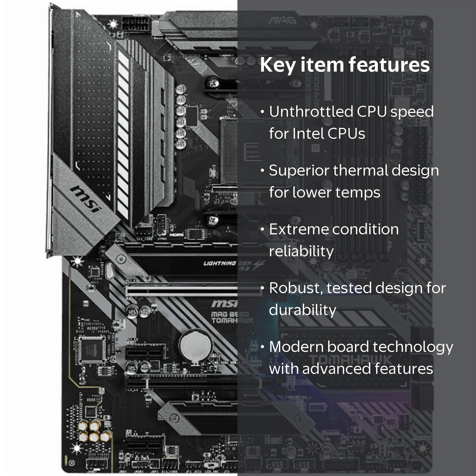 MSI MAG B550 TOMAHAWK AMD Ryzen Motherboard - AM4, SATA 6Gb/s, USB