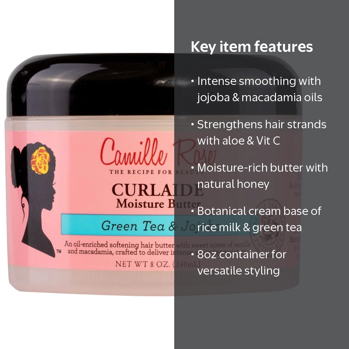 Camille Rose, Curlaide Soften and Smooth Styling Cream, 8oz