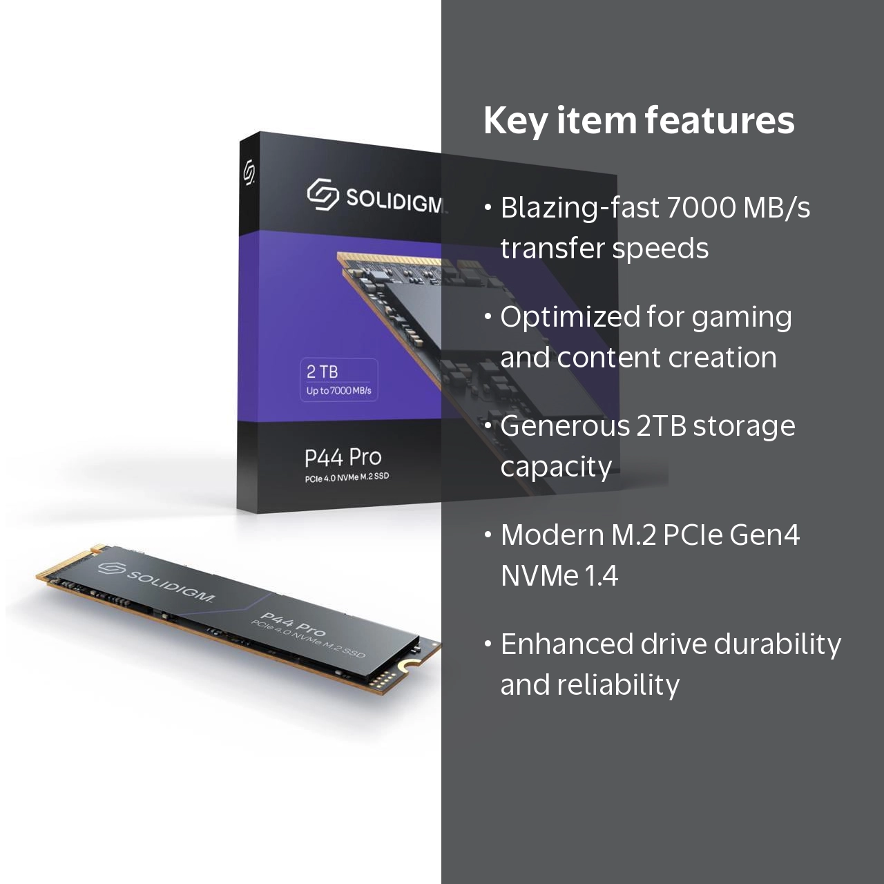 Solidigm P44 Pro 2TB M.2 2280 PCIe 4.0 NVMe Gen4 Gaming TLC SSD