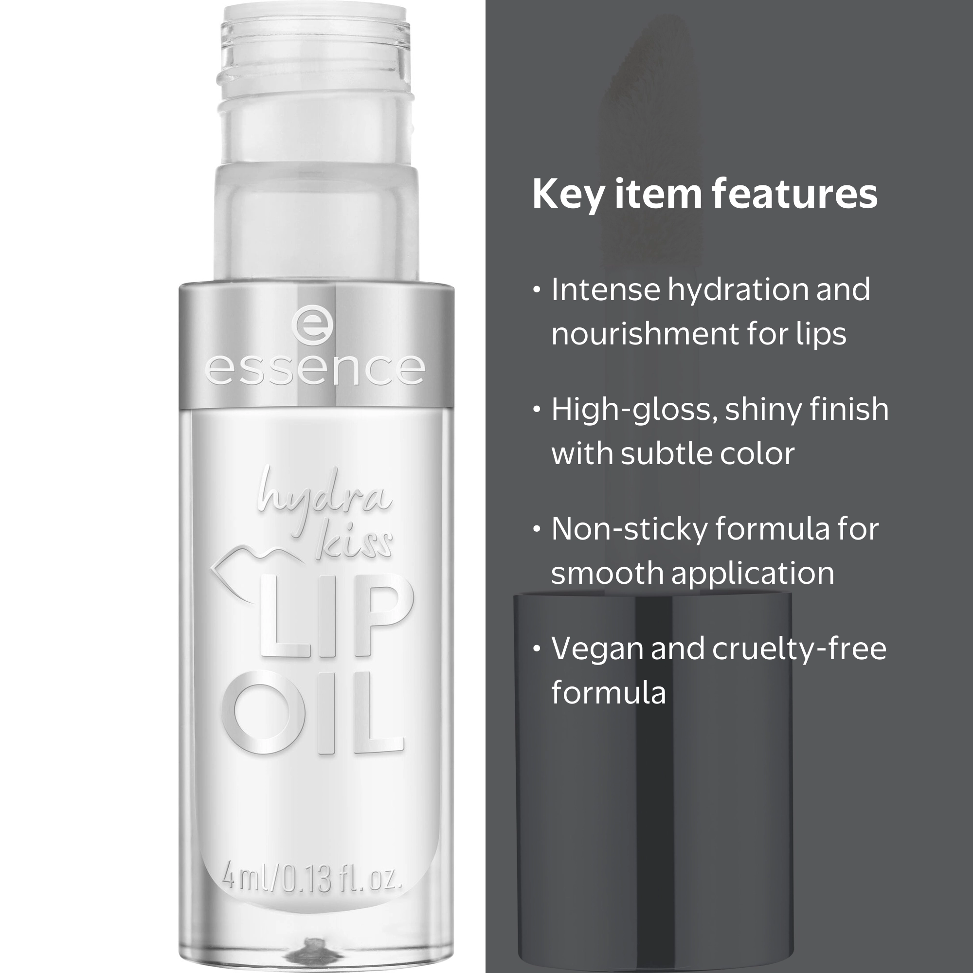 essence Hydra Kiss Lip Oil, Clear, 0.13 lbs, 07 Classy Glassy