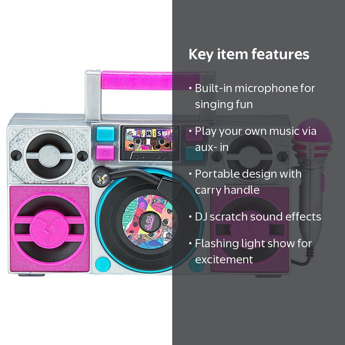 L.O.L Surprise! REMIX Kid's Bluetooth MP3 Boombox with Sing
