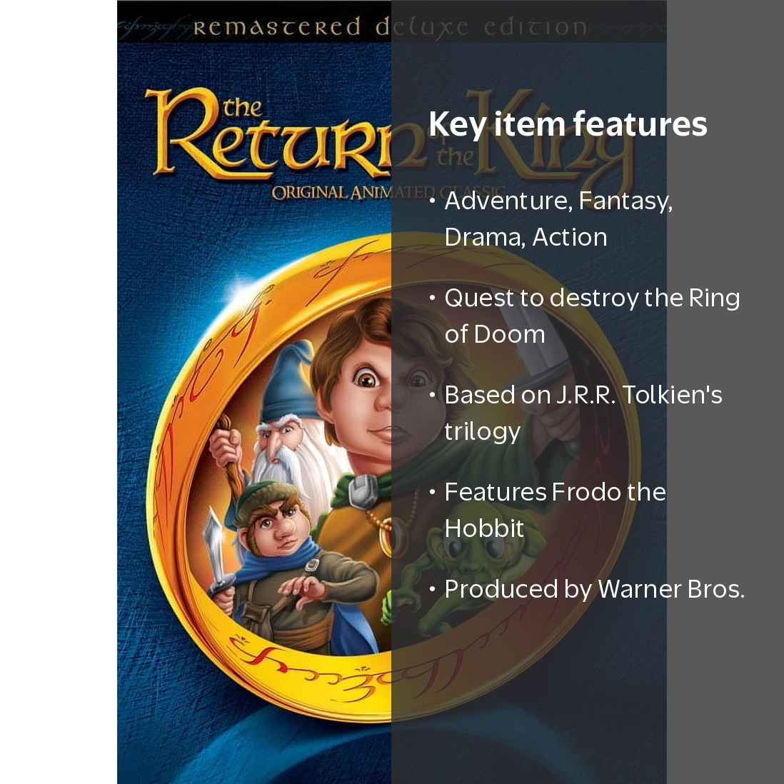Warner Bros. The Return of the King 1980 DVD, Animation, Family