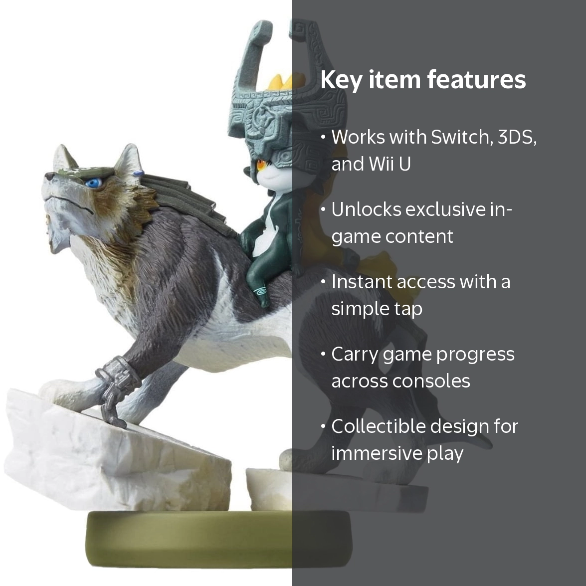 Nintendo Wolf Link Amiibo Character for Switch, 3DS, Wii U