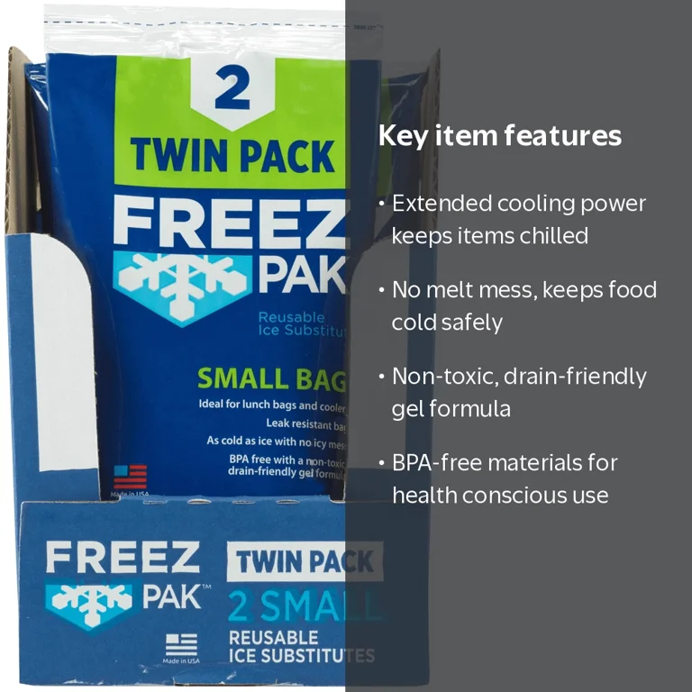 Freez Pak Reusable Ice Substitute, Twin Pack, Small Bag - Walmart.com