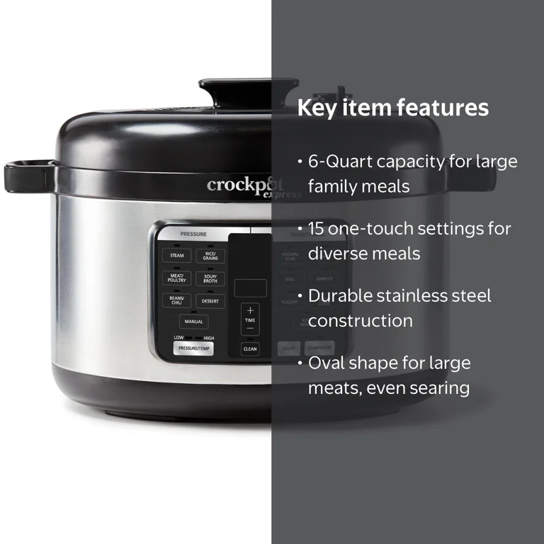Crockpot Express 6-Qt Multi-Use Slow Fast Combo Oval Max Pressure