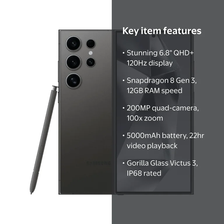 New Samsung Galaxy S24 Ultra Unlocked 512GB Titanium Black