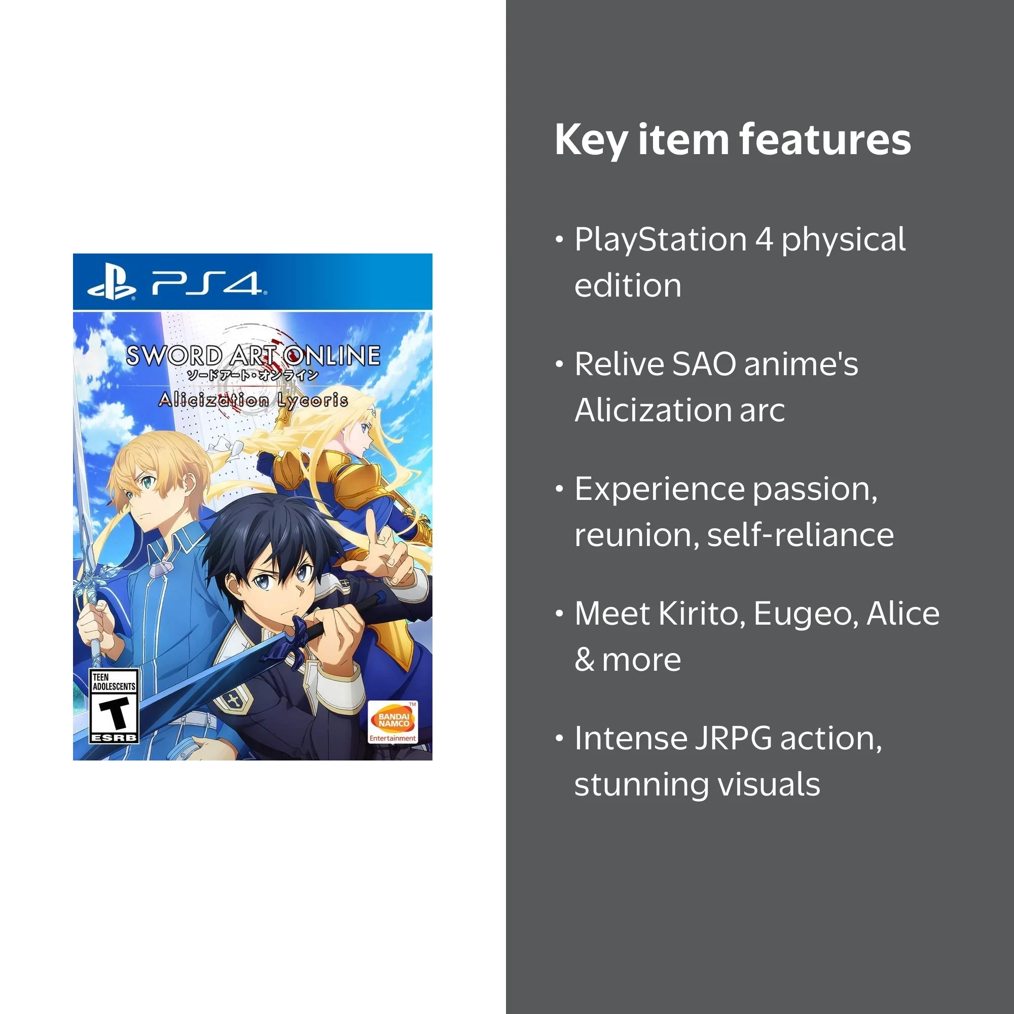 Sword Art Online: Alicization Lycoris - PlayStation 4 - Walmart.com