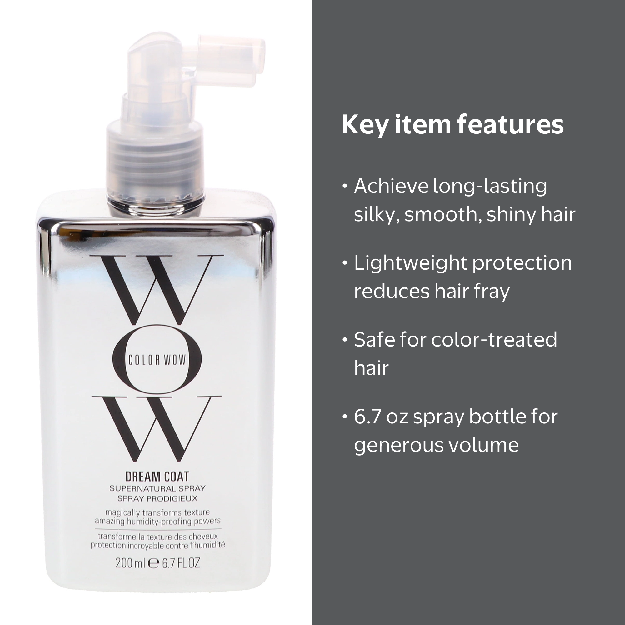 Color Wow, Dream Coat Supernatural Spray, 6.7 oz for Frizz Control