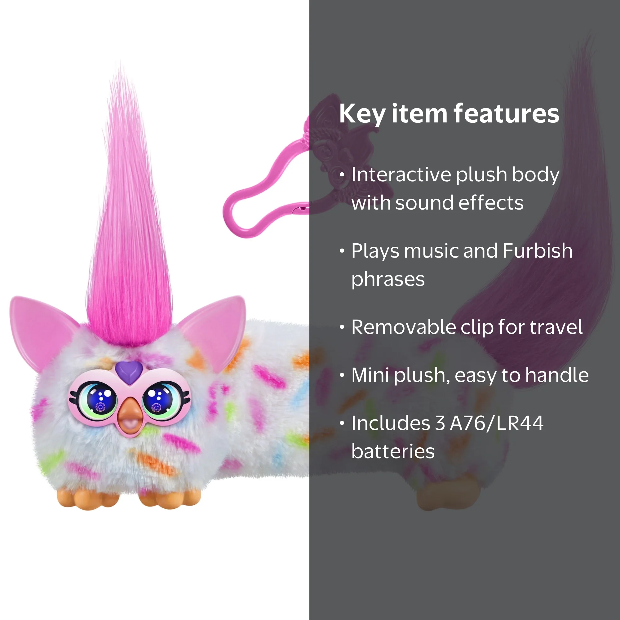 Furby DJ Furblets Berry-Cup-Cake Mini Plush Toy for Playgrounds