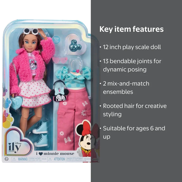 Disney ILY, I Love Minnie Fashion Doll, 12 inch, Multicolor