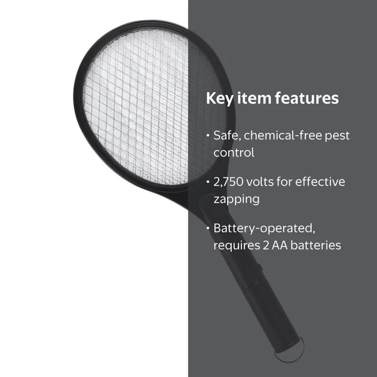 Eliminator Portable Handheld Insect Killer Racket, Black, Requires