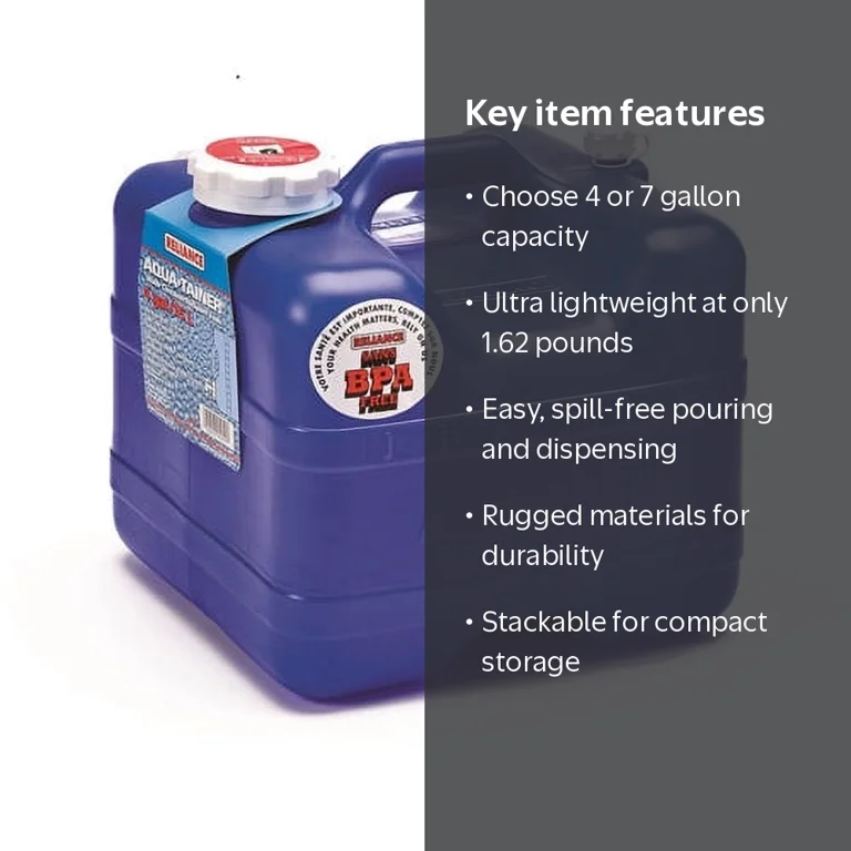 Reliance Aqua-Tainer 4 Gallon Portable Water Container, Camper