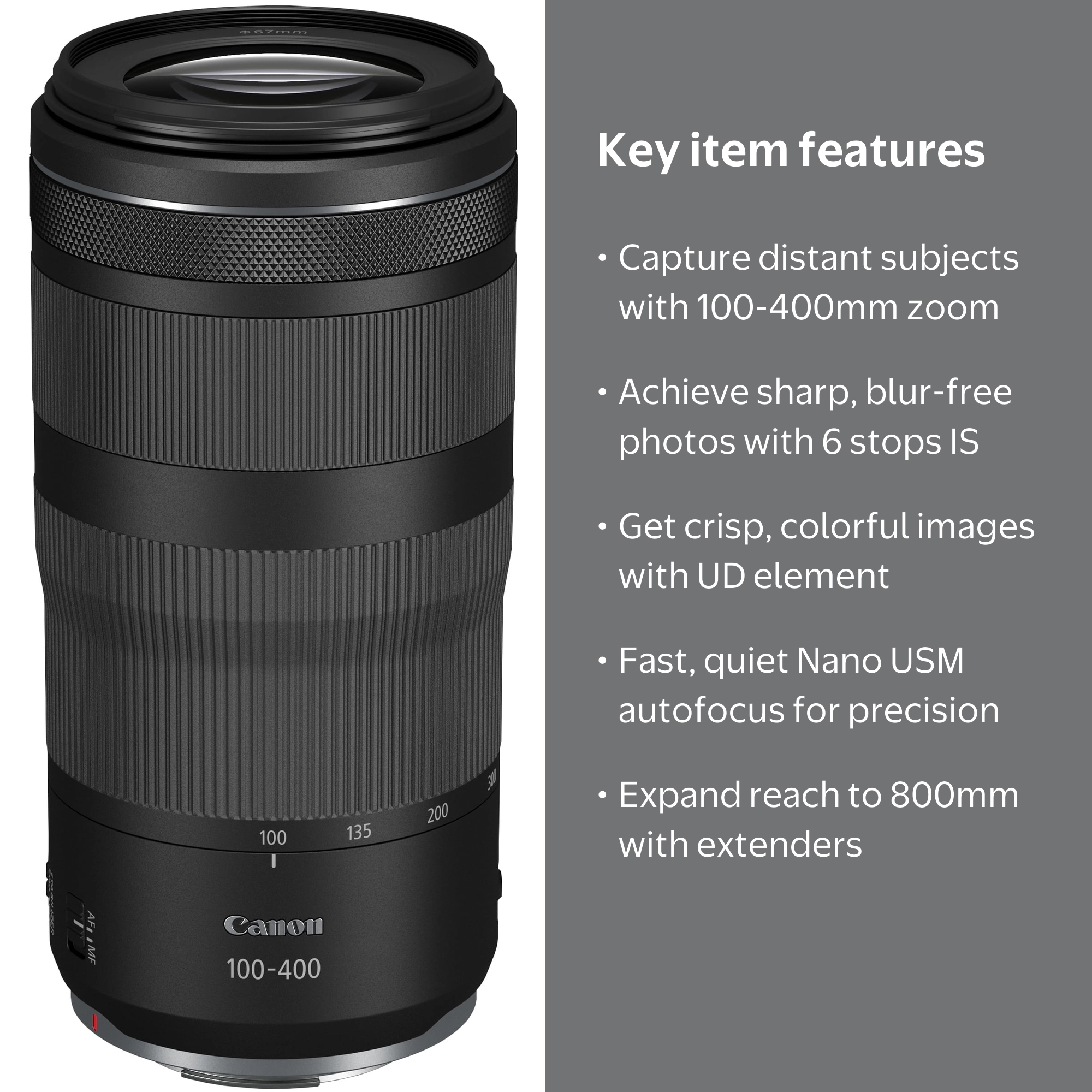 Canon, Telephoto Lens, RF100-400mm F5.6-8 IS USM, Compact