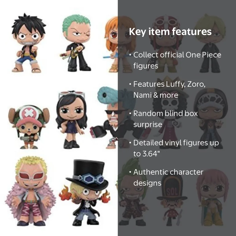 Funko, One Piece Mystery Minis, Collectible Vinyl Figures, Black