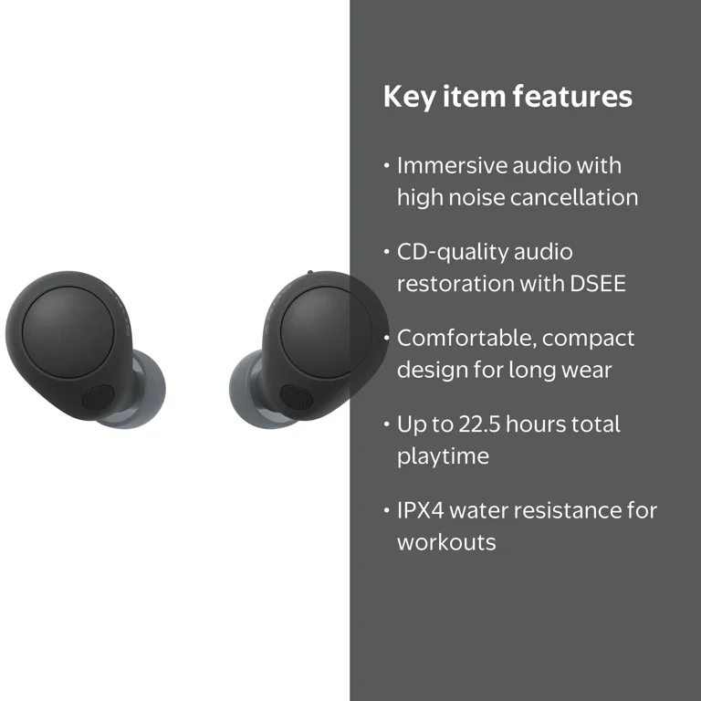 Sony WF-C700N In Ear Wireless Earphones, Black with Noise