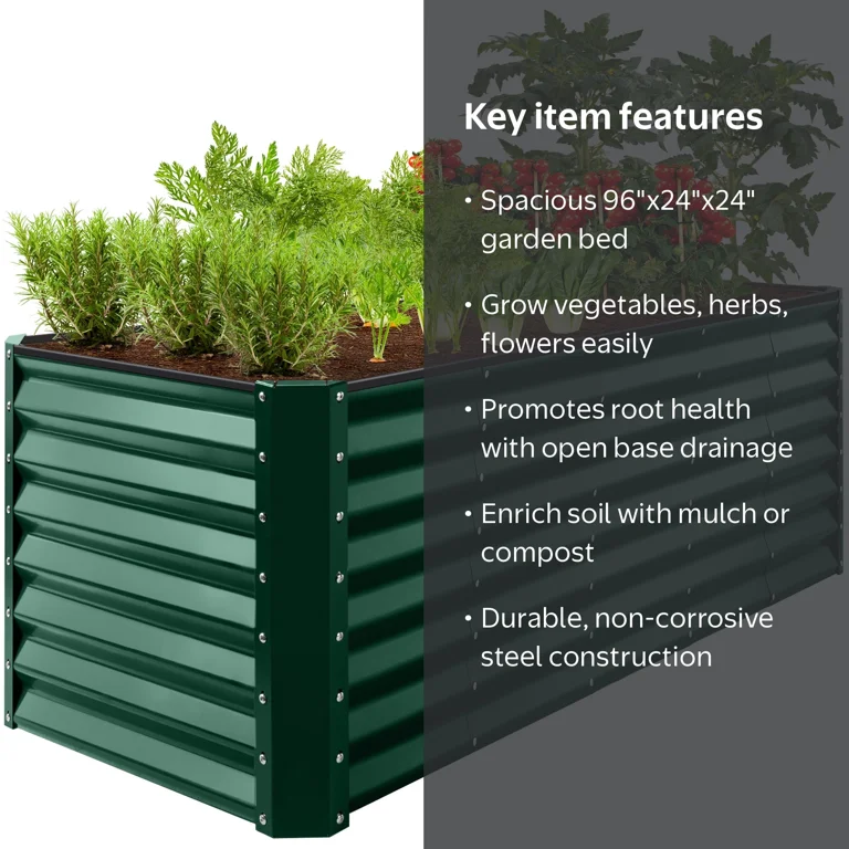 Best Choice Products 8x2x2FT Large Outdoor Planting Box for