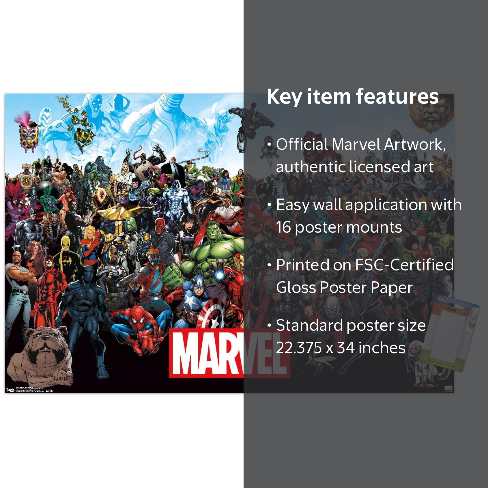 Marvel Comics - High-Quality, Multicolor The Marvel Lineup Wall