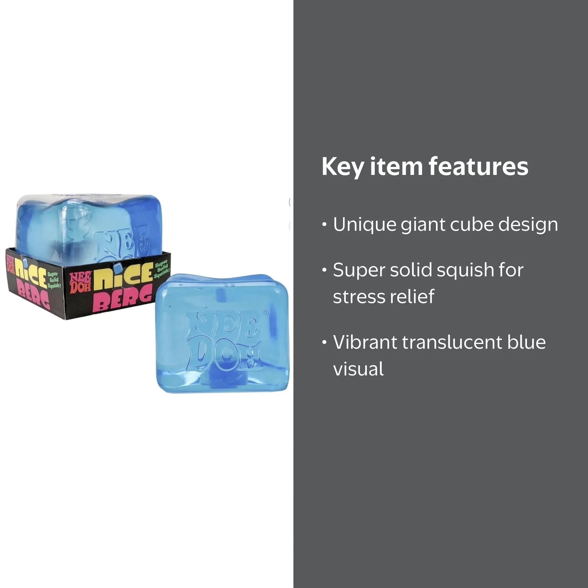 NeeDoh Nice Berg Giant Sensory Nice Cube Stress Ball, Blue (1