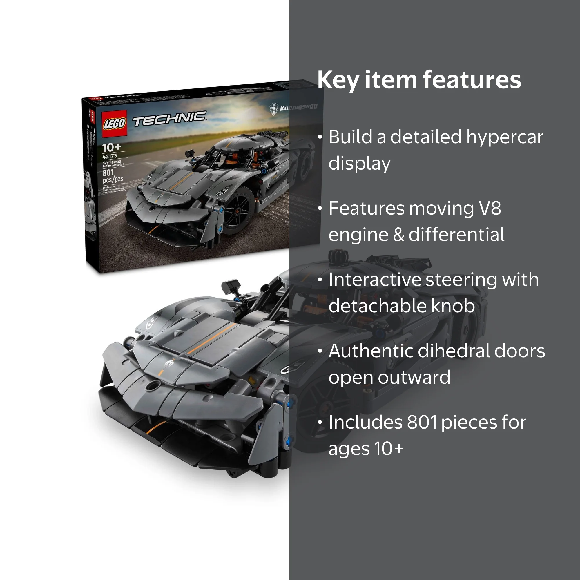 LEGO Technic Koenigsegg Jesko Absolut 42173 Hypercar Toy Set