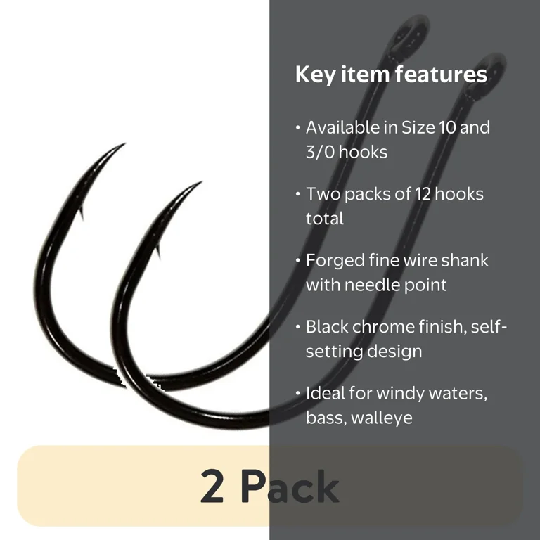 Mosquito Hook Size 10 - Ideal for Bass, Walleye, Panfish - Walmart.com