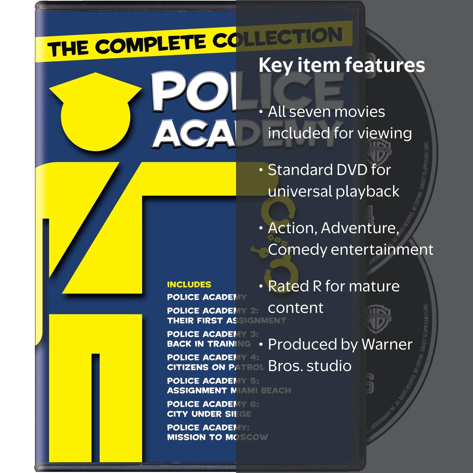 Police Academy 7-Film Collection DVD, Complete Series, Action