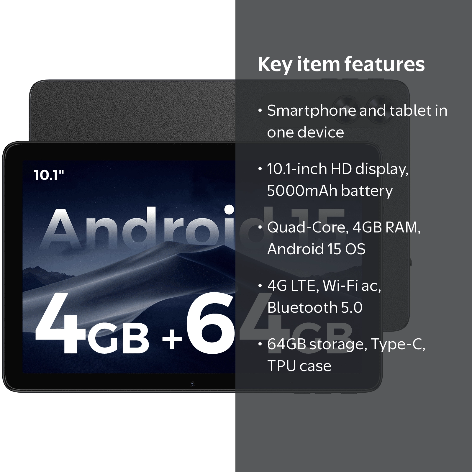 Foxxd C10 Pro Unlocked Android 15 All-in-One Smart Tablet 10.1