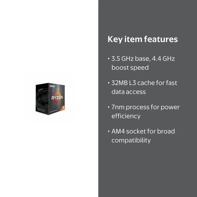 AMD Ryzen 5 5600 3.5 GHz 6-Core AM4 Processor with Wraith Stealth