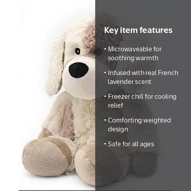 【新品】Warmies Cozy Plush Puppy ぬいぐるみ Intelex Puppy Warmies Cozy Plush Heatable Lavender Stuffed Animal