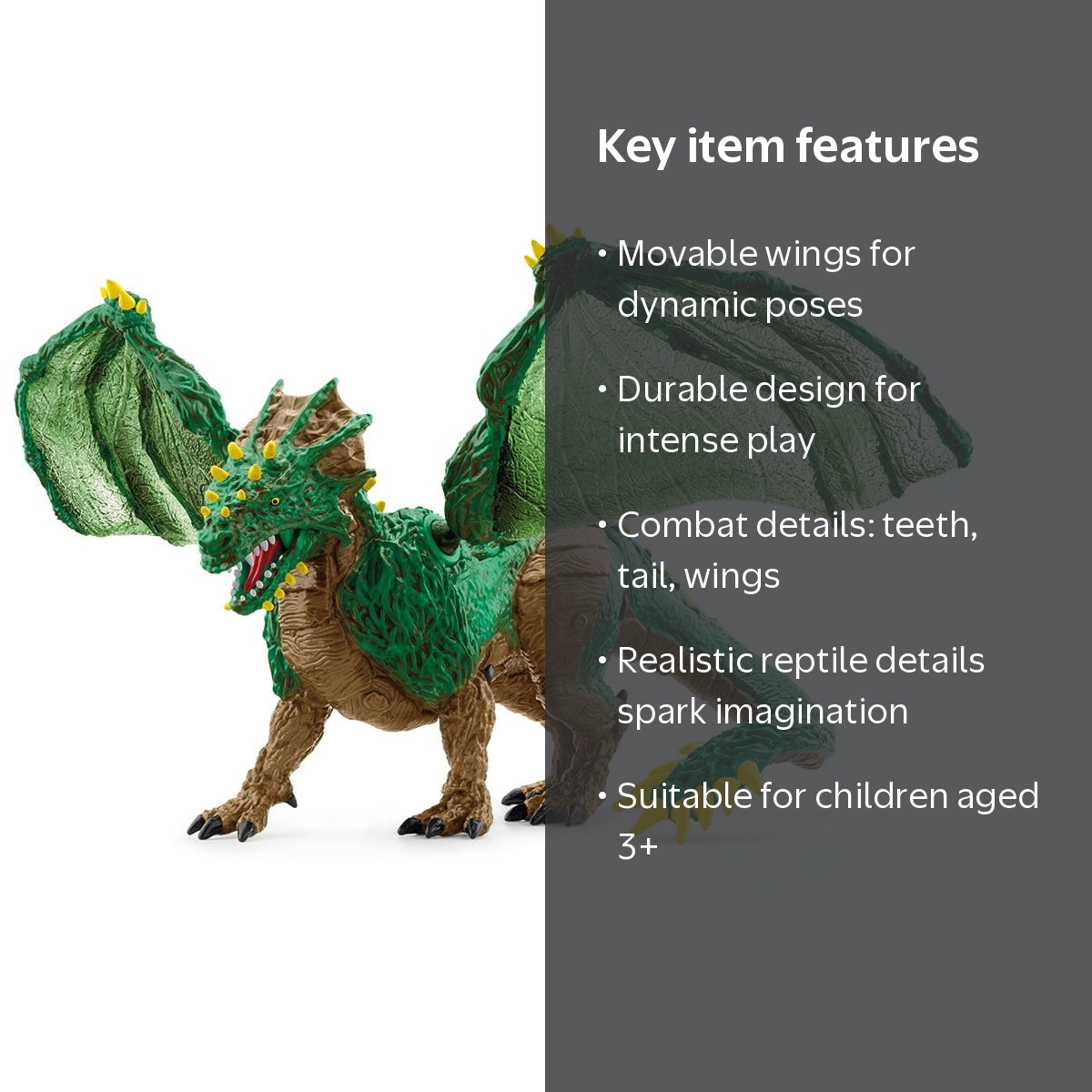 Schleich Eldrador Creatures Jungle Dragon Toy with 11” Movable