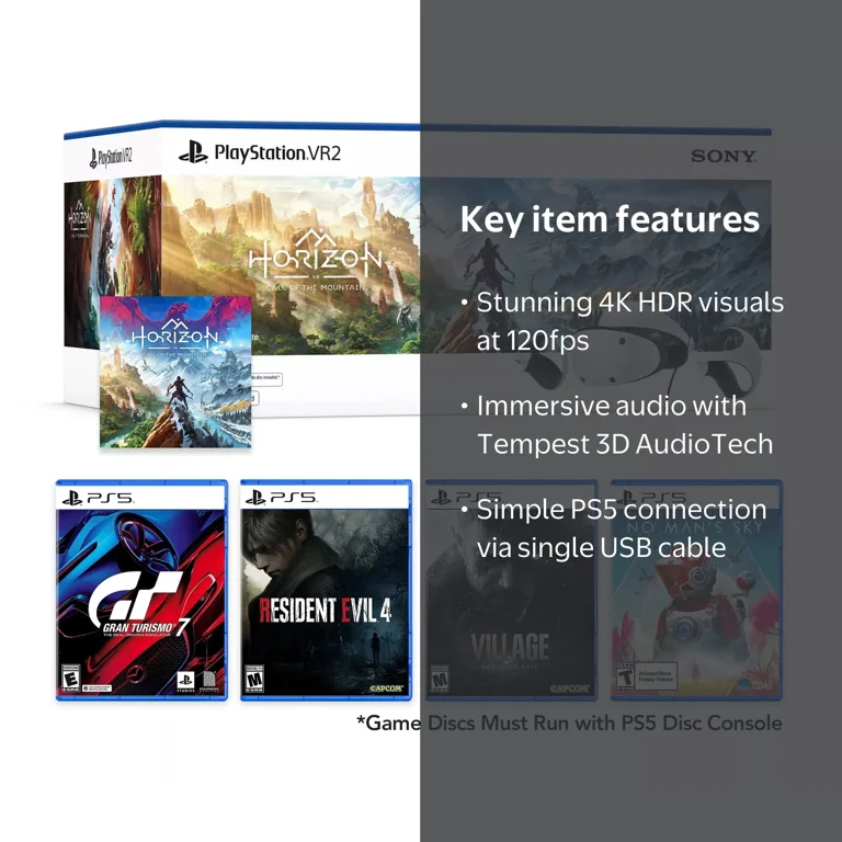 PlayStation VR2 Horizon Call of the Mountain bundle plus 4 Must