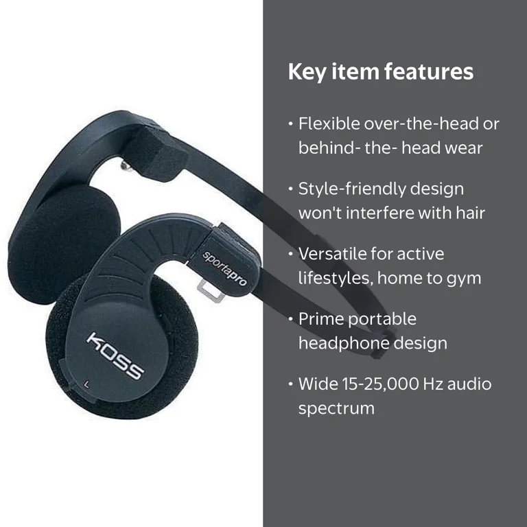 Koss Sporta Pro On Ear Headphones, Black with Dual Entry - Walmart.com