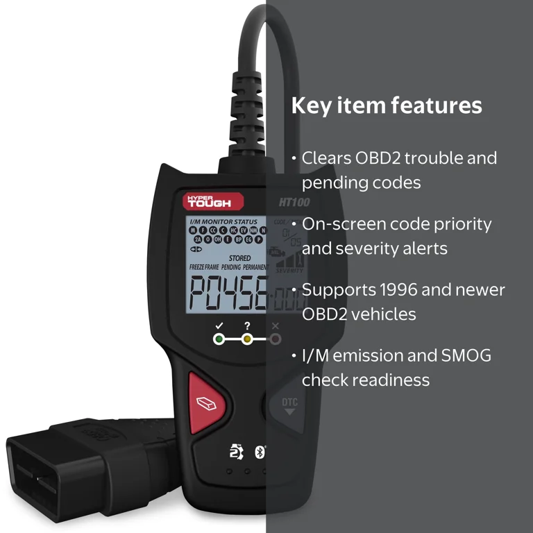 Hyper Tough Code Reader for 1996 and Newer OBD2 Vehicles, Reads
