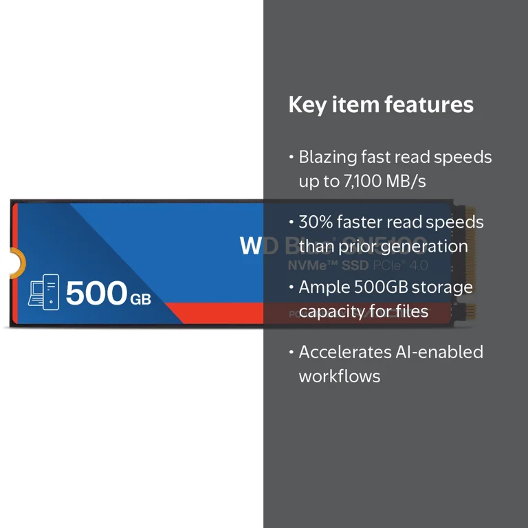 SanDisk, NVMe SSD, PCIe Gen 4, 500GB WDS500G5B0E-00CPE0 - Walmart.com