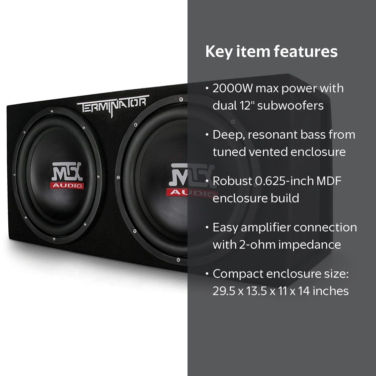 MTX Audio, Car Audio Dual Loaded Subwoofer Box, 12 inch - Walmart.com