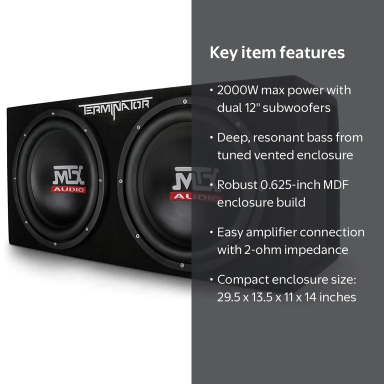 MTX Audio, Car Audio Dual Loaded Subwoofer Box, 12 inch - Walmart.com