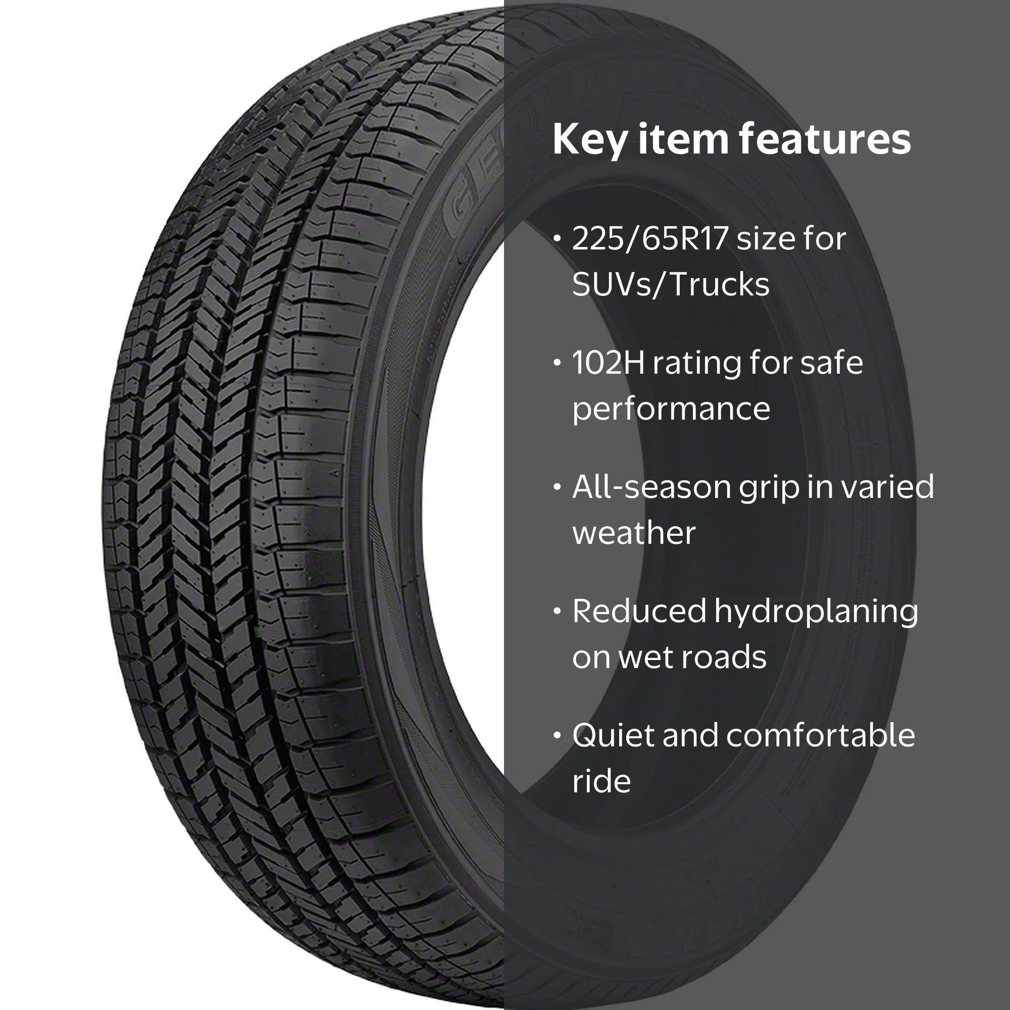 Yokohama Geolandar 225/65R17 102H BW All-Season Versatile Tire for