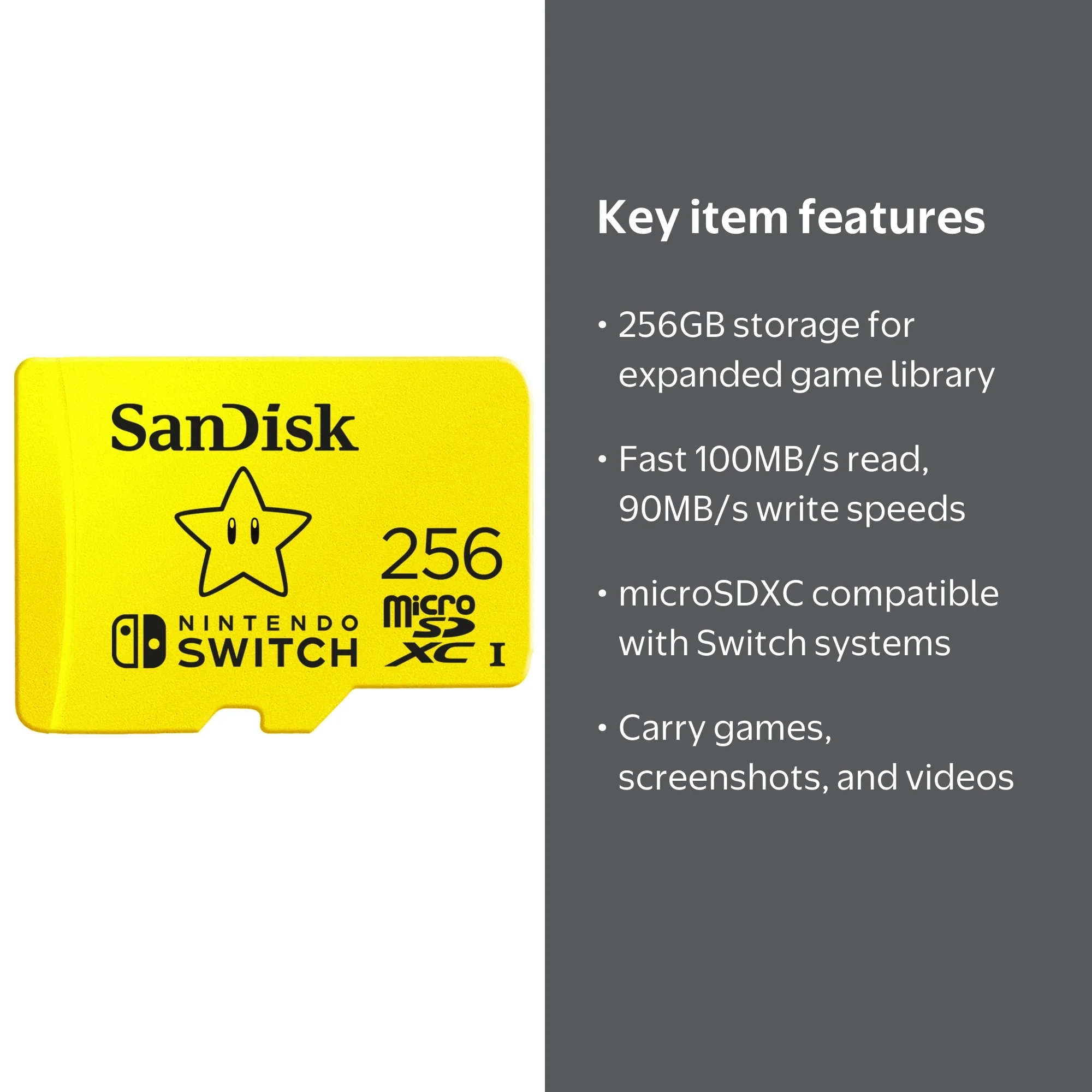 SanDisk 256GB microSDXC UHS-I Memory Card for Licensed for