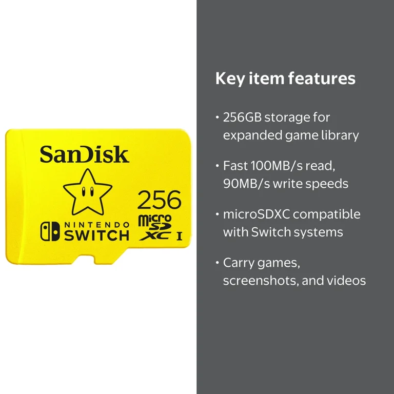 SanDisk 256GB microSDXC UHS-I Memory Card for Licensed for