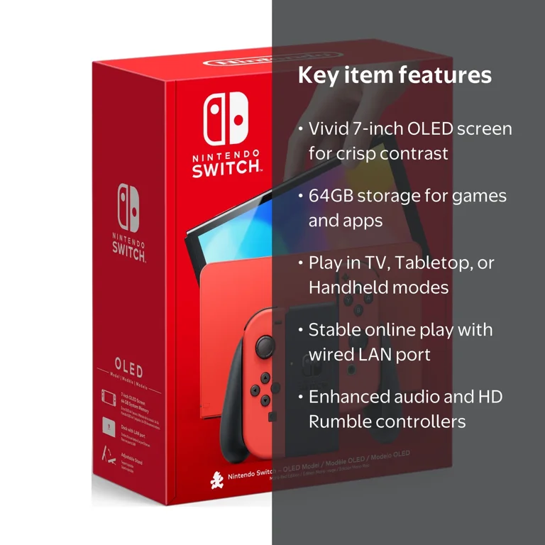 Nintendo, Switch OLED Console, Mario Red Joy-Con, Japan Spec