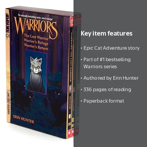 Erin Hunter Warriors Manga Box Set, Graystripe's Adventure, 3pk