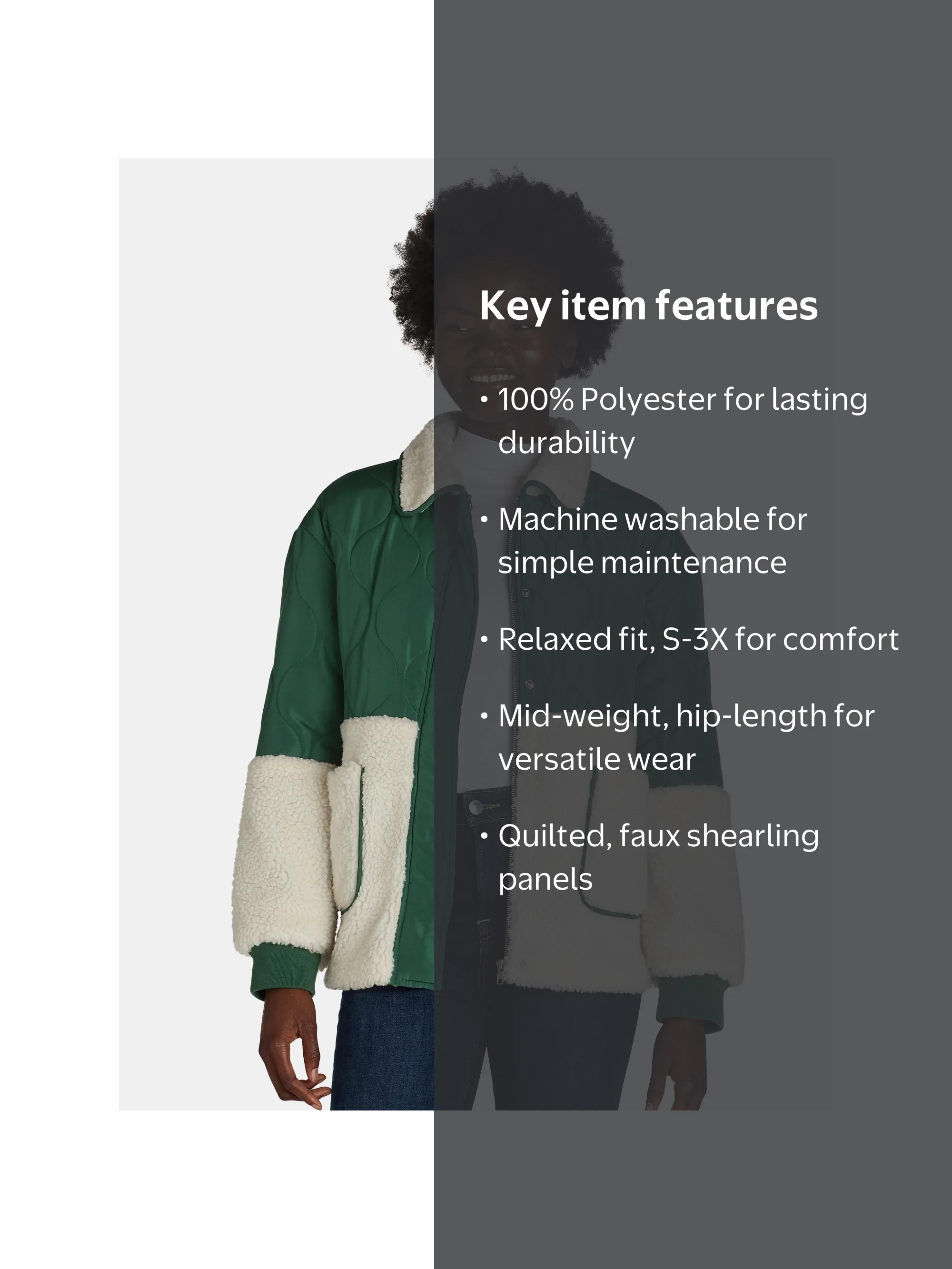 MAX&Co. ラビットファー付ミリタリー中綿ジャケット カーキ38*HD468 Jason Maxwell Women's and Women's Plus Quilted Jacket with Faux