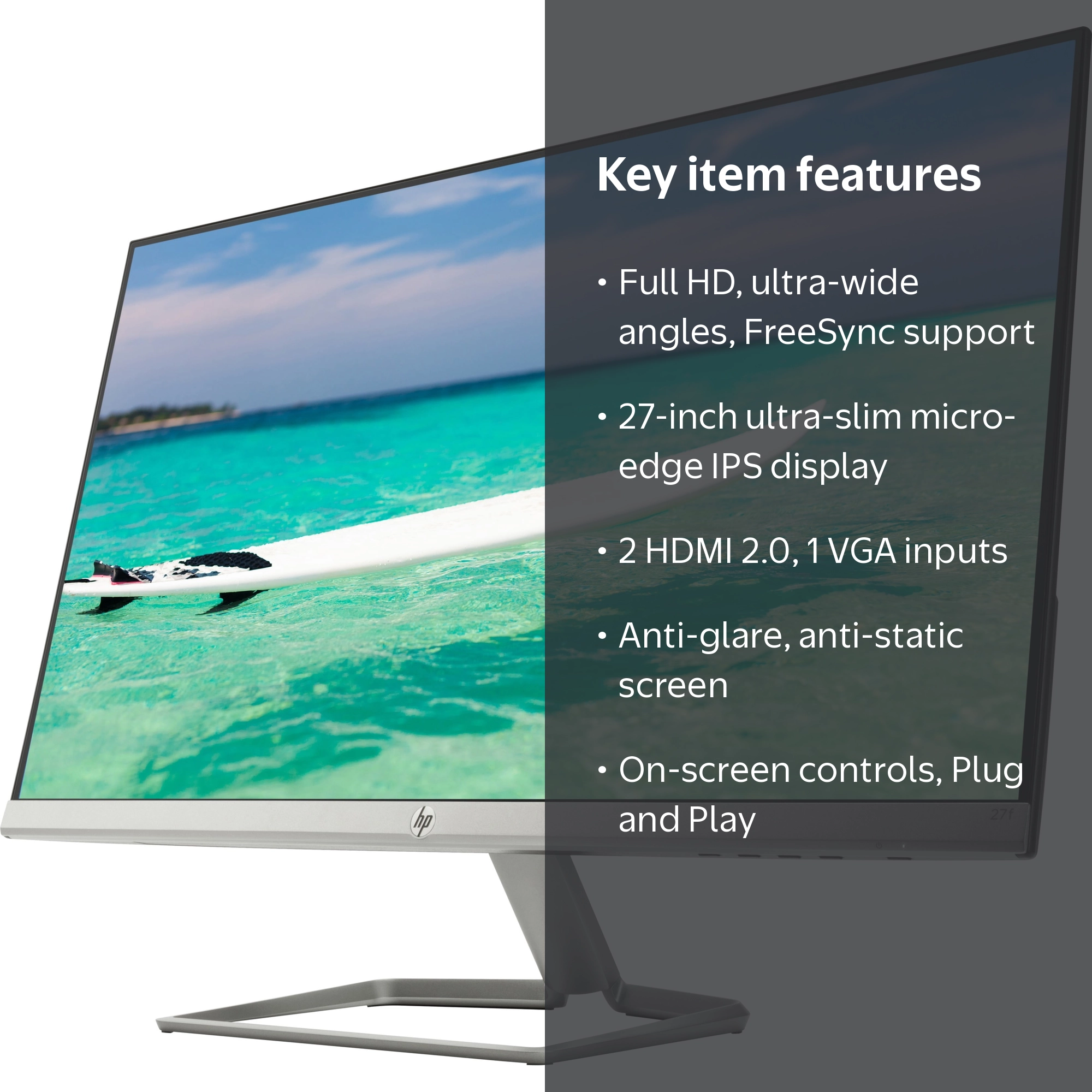 HP 27f 27-inch Display | 2XN62AA#ABA - Walmart.com