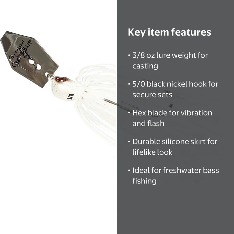 Z-Man, ChatterBait Elite EVO Bladed Jig, 3/8 oz, White - Walmart.com