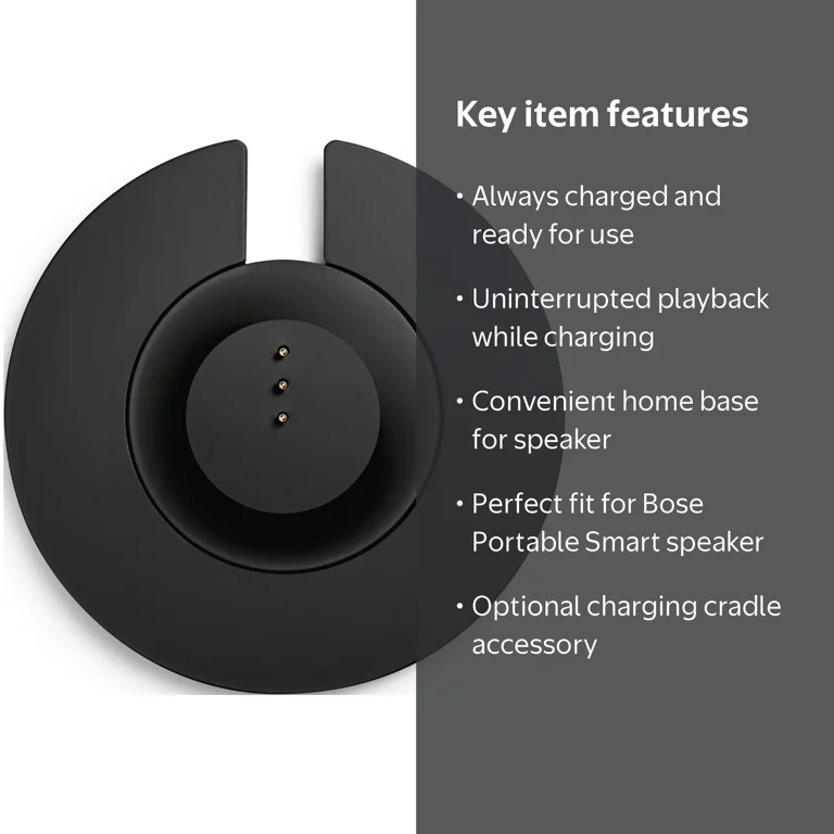 Bose Portable Smart Speaker Accessory Charging Cradle, Black