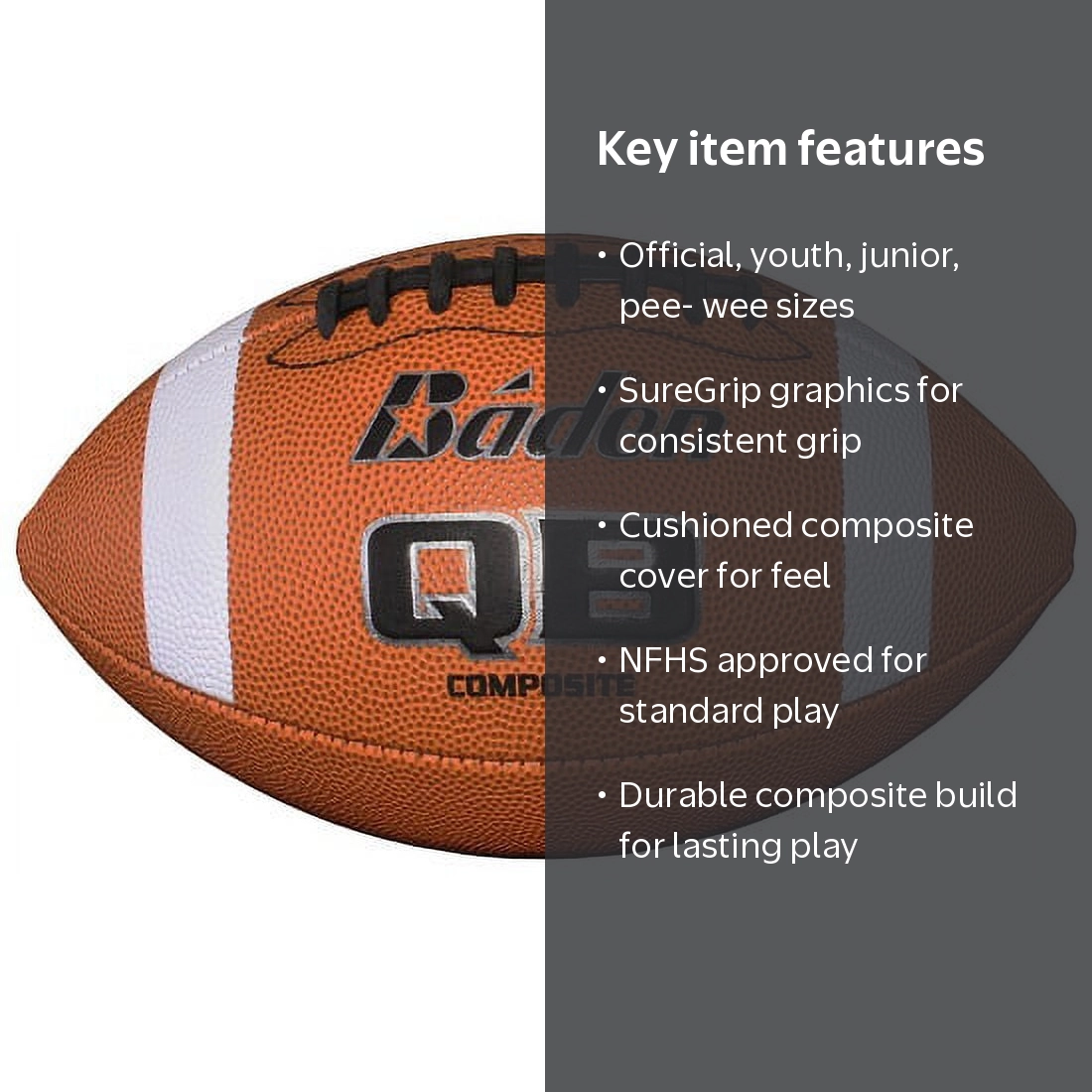 Baden Composite Football Cushioned Cover for Durability SureGrip