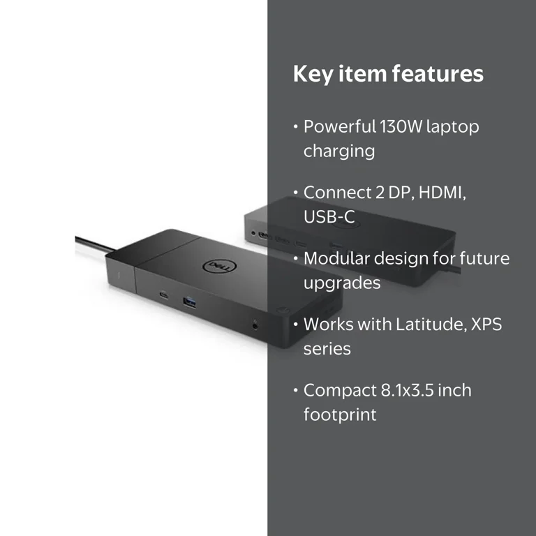 Dell WD19 180W Docking Station (130W Power Delivery) USB-C, HDMI