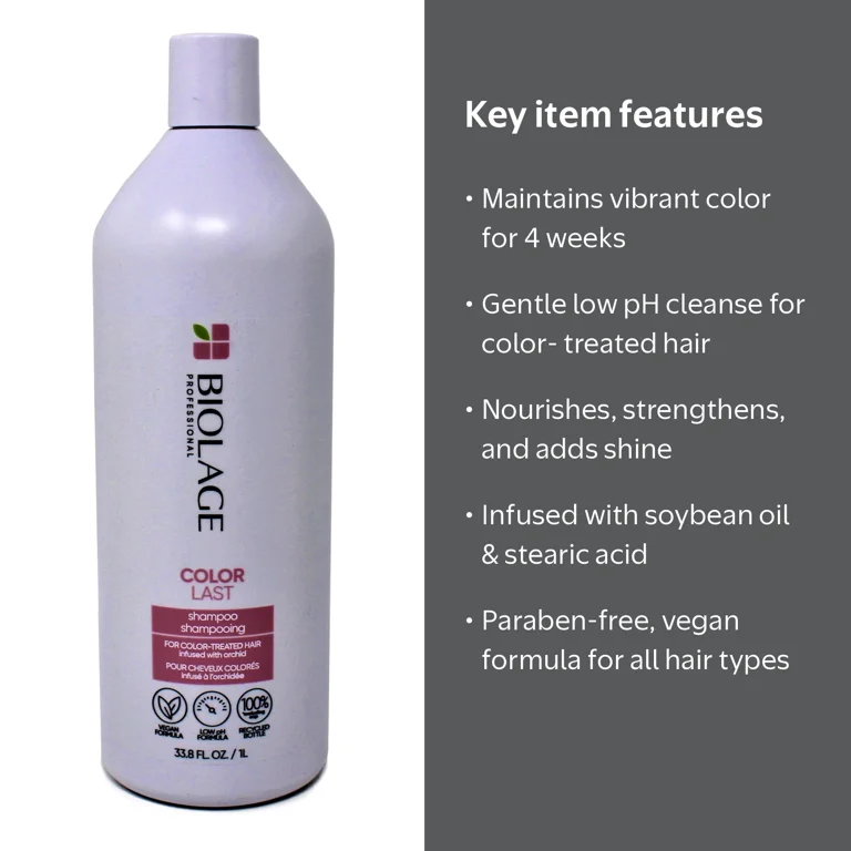 Biolage, Color Last Shampoo, 33.8 oz, fade-defying orchid