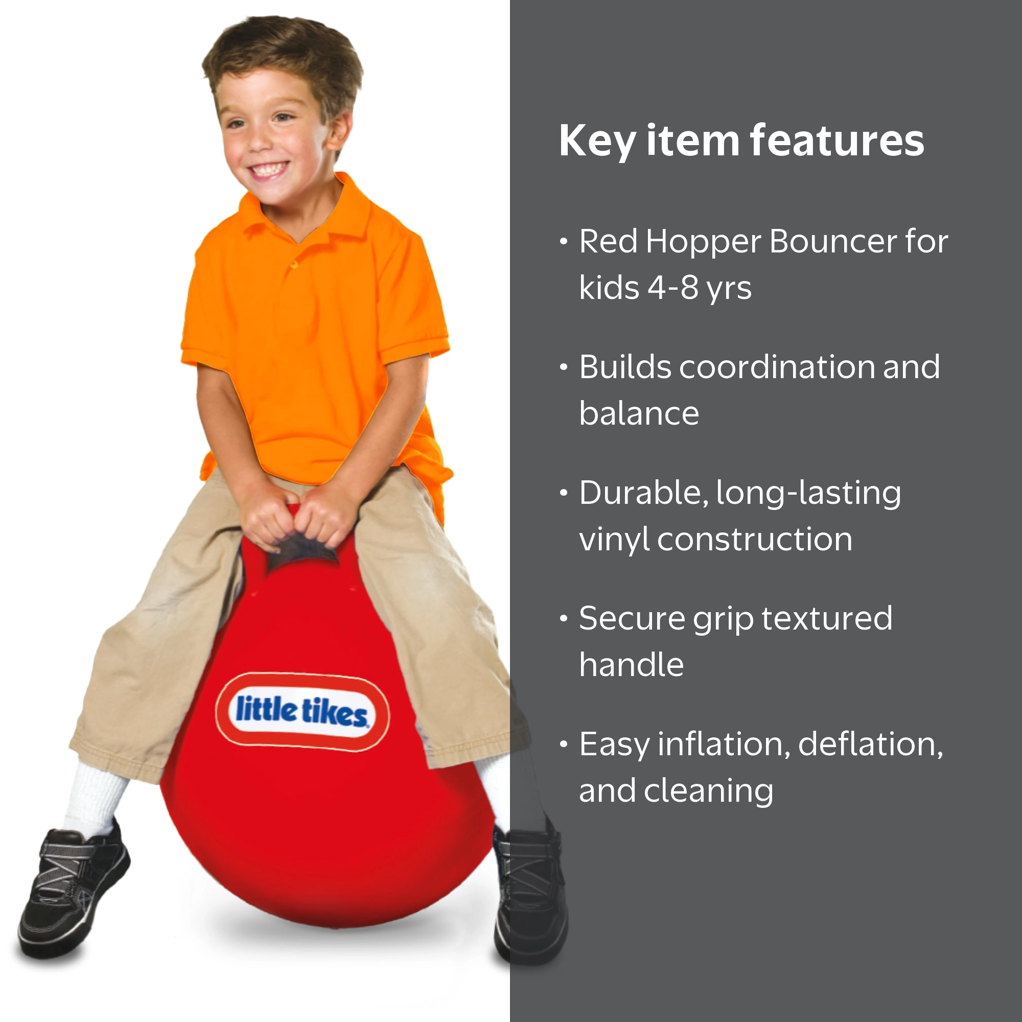 Little Tikes, 18-inch Red Hopper Bouncer, with Pump, Active Play