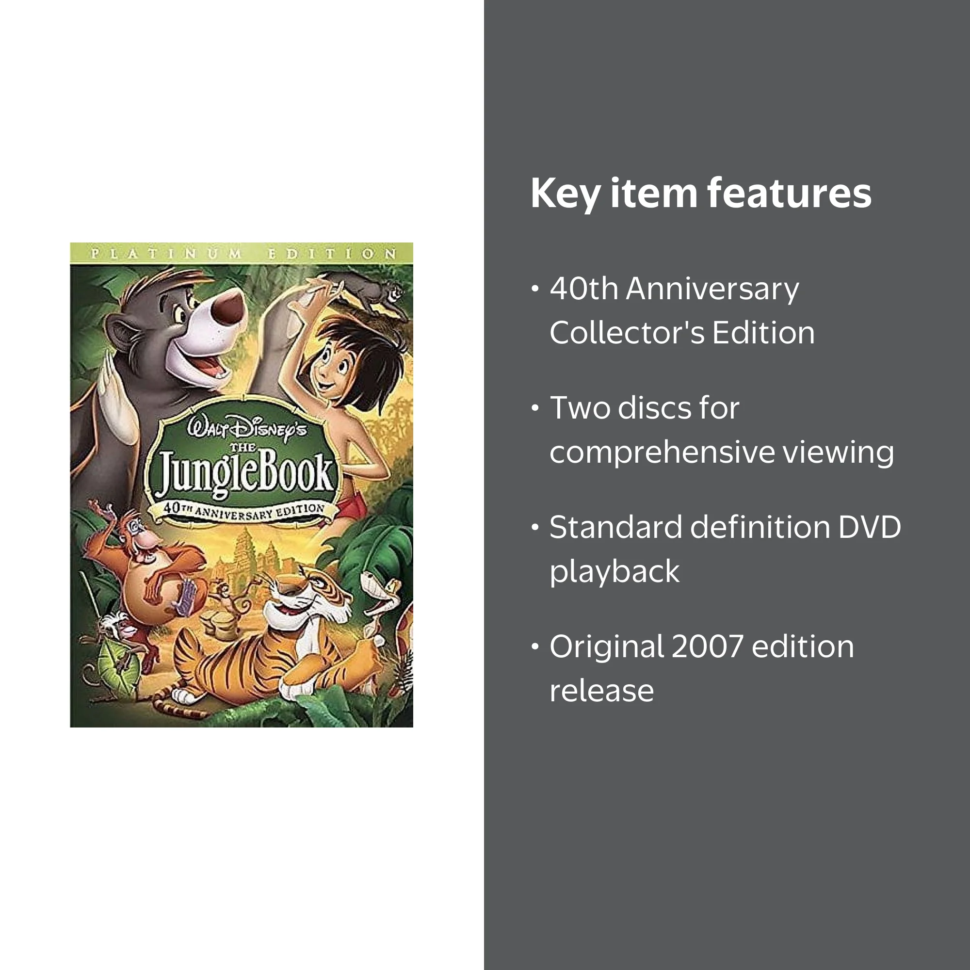 The Jungle Book (DVD, 2007, 2-Disc Set, 40th Anniversary Edition